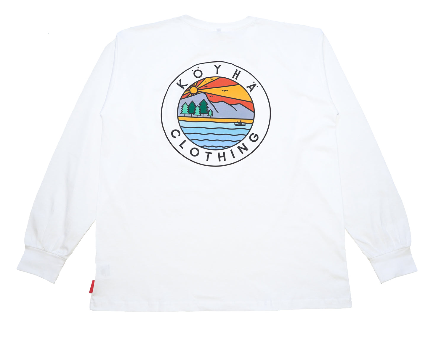 Köyhä Clothing T-Paita. Kangastus. Valkoinen. Pitkähihainen T-Paita. Köyhä Clothing Pitkähihainen T-Paita. Iso selkäprintti.