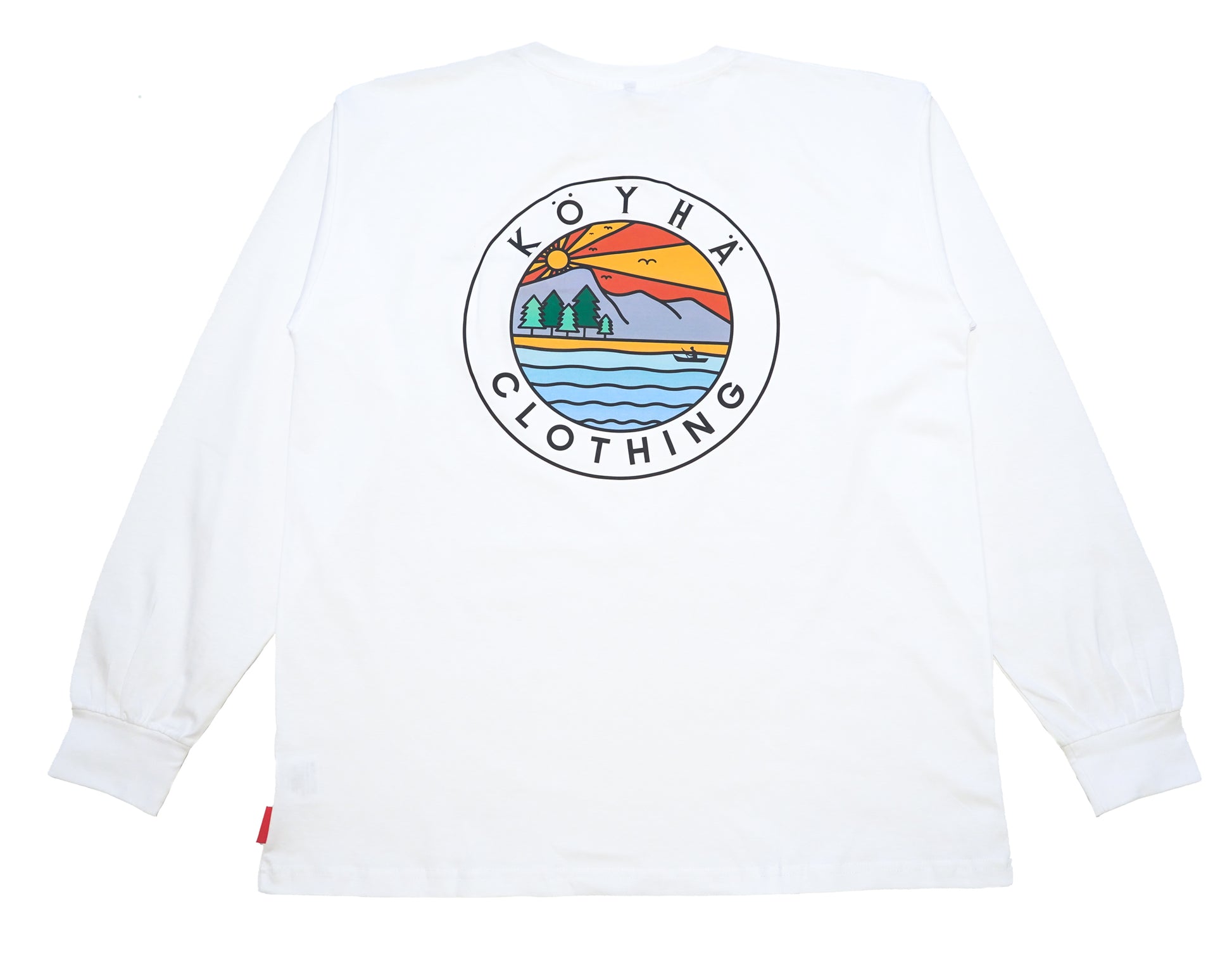 Köyhä Clothing T-Paita. Kangastus. Valkoinen. Pitkähihainen T-Paita. Köyhä Clothing Pitkähihainen T-Paita. Iso selkäprintti.